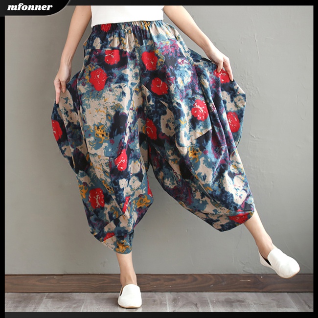 Quần Dài Dáng Rộng Chất Liệu Cotton Lanh Thời Trang Mùa Hè Dành Cho Nữ