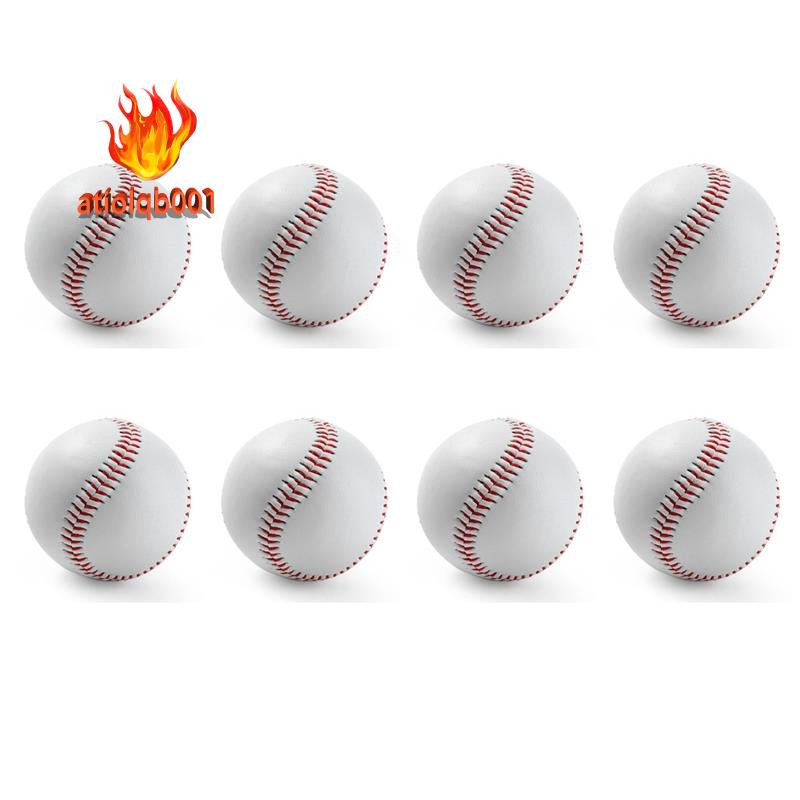 Set 8 Quả Bóng Chày Bằng Da Mềm Màu Trắng Tiêu Chuẩn An Toàn Cho Bé