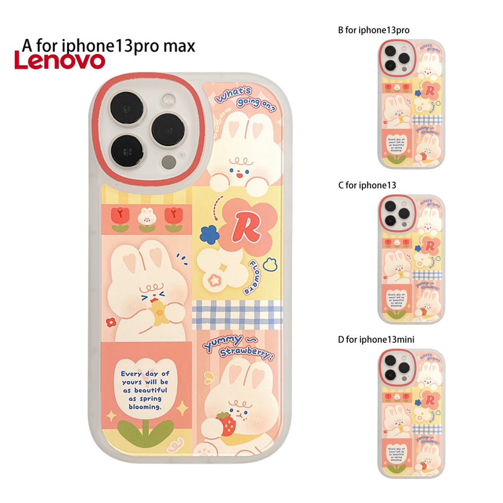 Ốp Điện Thoại TPU Dẻo Họa Tiết Hoạt Hình Chú Thỏ &amp; Hoa Hướng Dương Dễ Thương Chống Rơi / Trầy / Sốc Cho iPhone 13 / Mini / Pro