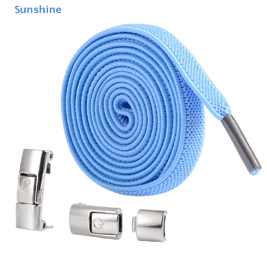 1 Cặp Khóa Dây Giày Co Giãn Không Cần Buộc Bằng Kim Loại