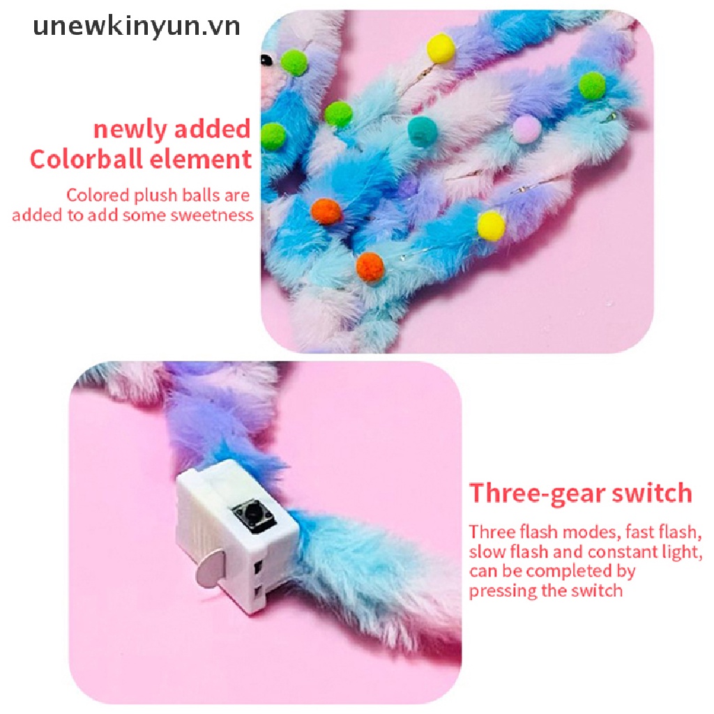 1 Kẹp Tóc Thỏ Bông Phát Sáng Trong Đêm