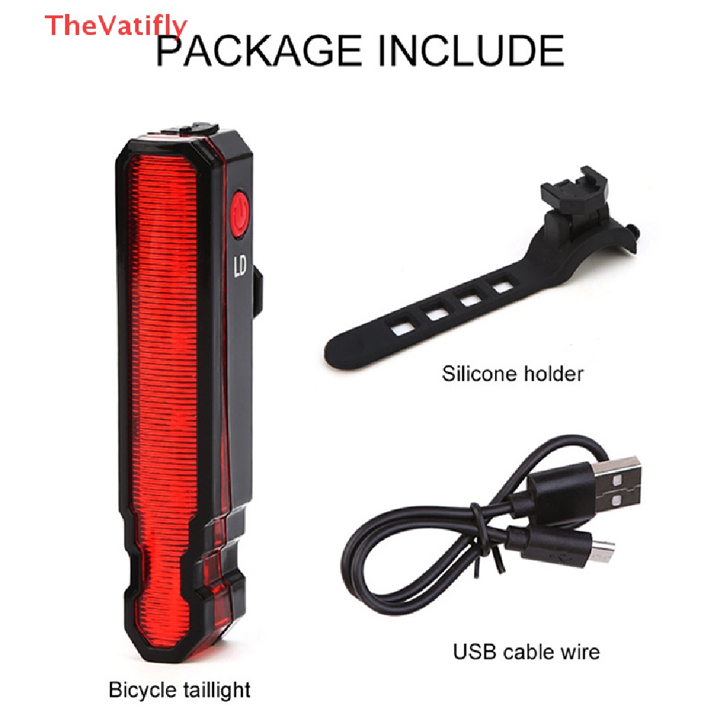 Set 1 / 2 Đèn LED Cảnh Báo 5 Bóng 3 Chế Độ Gắn Đuôi Xe Đạp