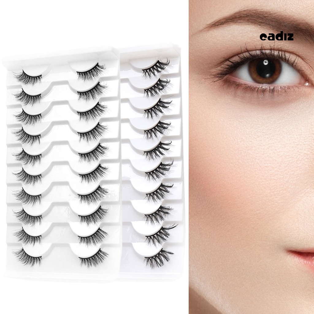Set 10 Cặp Lông Mi Giả 3D Tạo Hiệu Ứng Trang Điểm Tự Nhiên