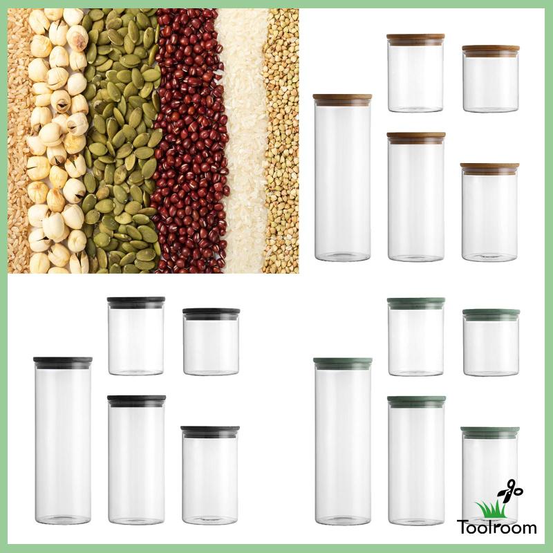 Bộ 5 Hũ Thủy Tinh Đựng Gia Vị / Kẹo / Thực Phẩm Tiện Dụng