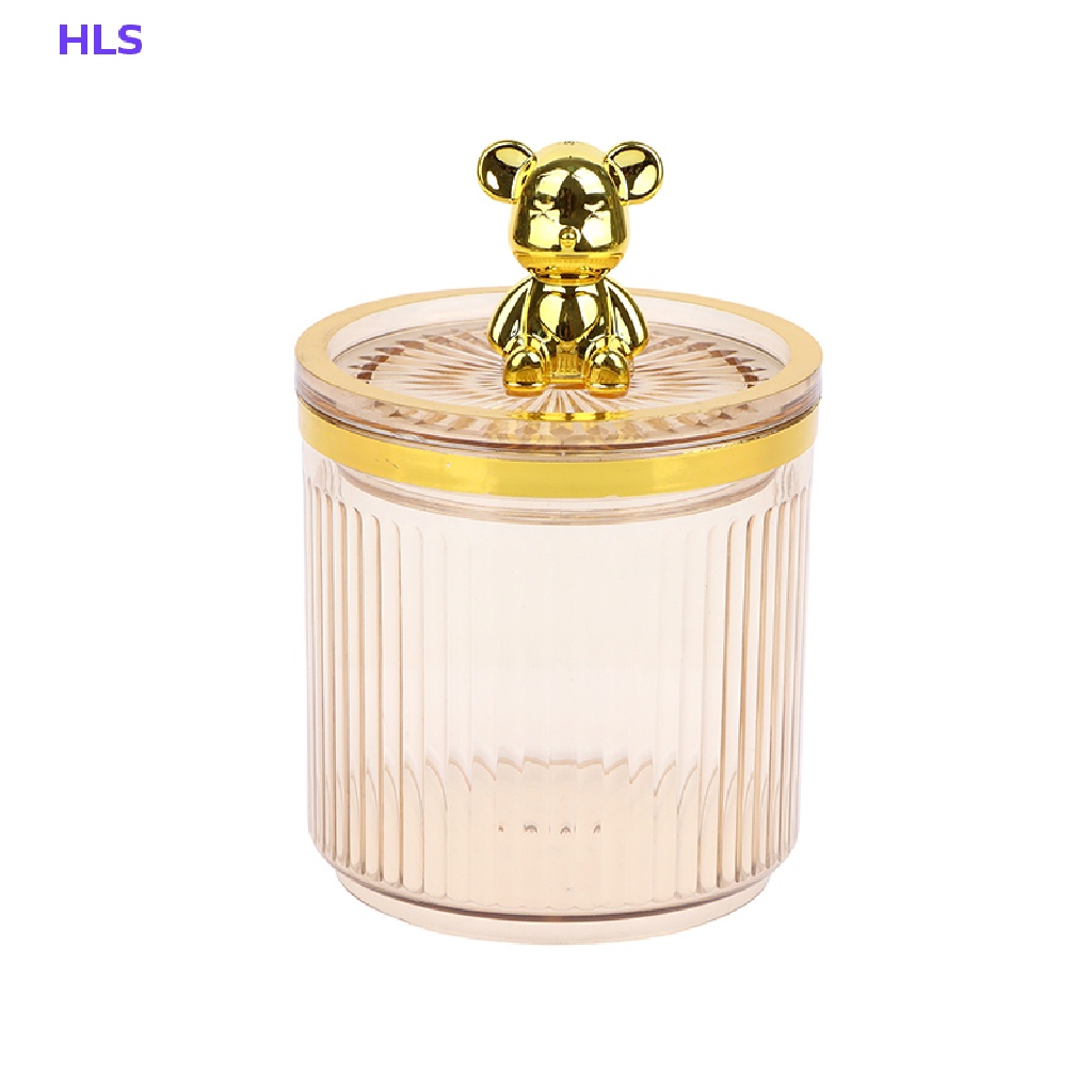 [HLS] Hộp Đựng Bông Tẩy Trang Bằng Acrylic Trong Suốt Hình Gấu Dễ Thương