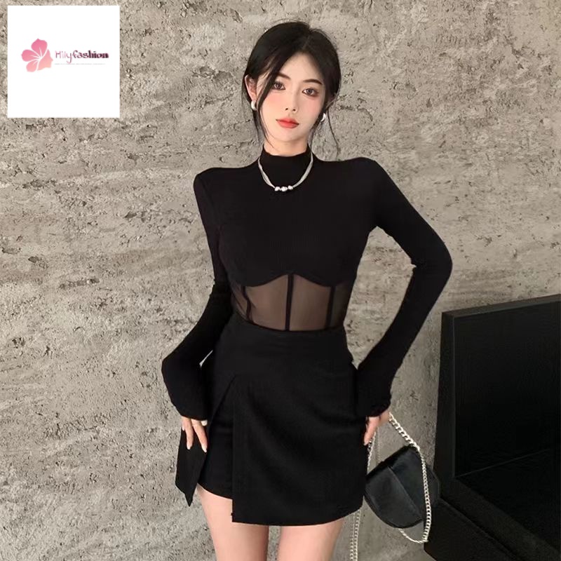 Áo Lưới Đen Dáng Ôm Phong Cách Âu Mỹ Thời Trang Mùa Hè 2022 Cho Nữ