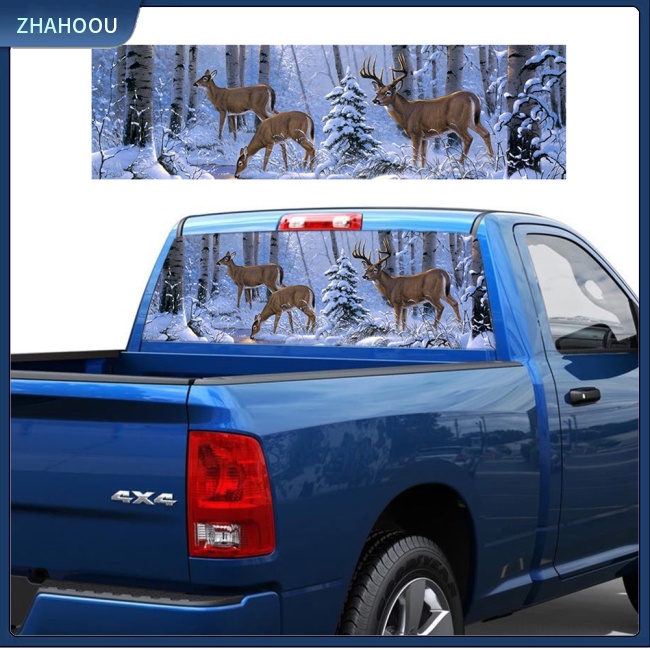 ☃Phụ Kiện Trang Trí Nhà Cửa Kiểu Dáng Dễ Thương Xinh Xắn☃ Đề Can Dán Kính Chắn Gió Sau Xe Tải / Suv Họa Tiết Hươu Rừng Tuyết / Động Vật