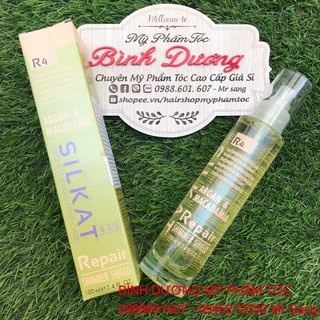 Tinh dầu xịt dưỡng Argan & Macadamia Bes Hergen Silkat Repair R4 Shimmer Shield 100ML  (2026)
