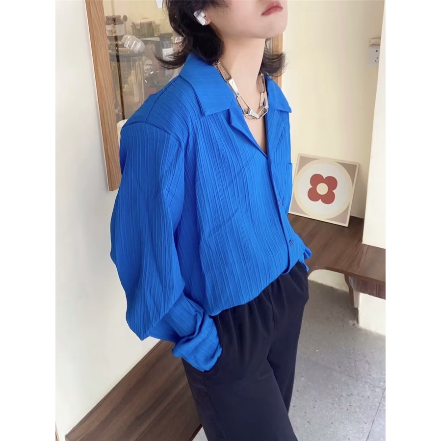 Áo Sơ Mi Dài Tay Dáng Rộng Thời Trang Hàn Quốc Dành Cho Nam