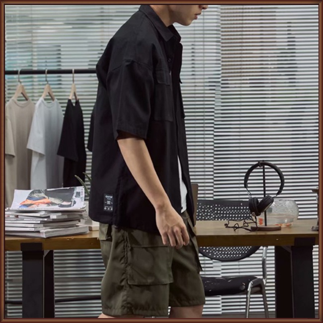 Áo Sơ Mi Tay Ngắn Màu Sắc Đơn Giản Thời Trang Mùa Hè Cho Nam Và Nữ