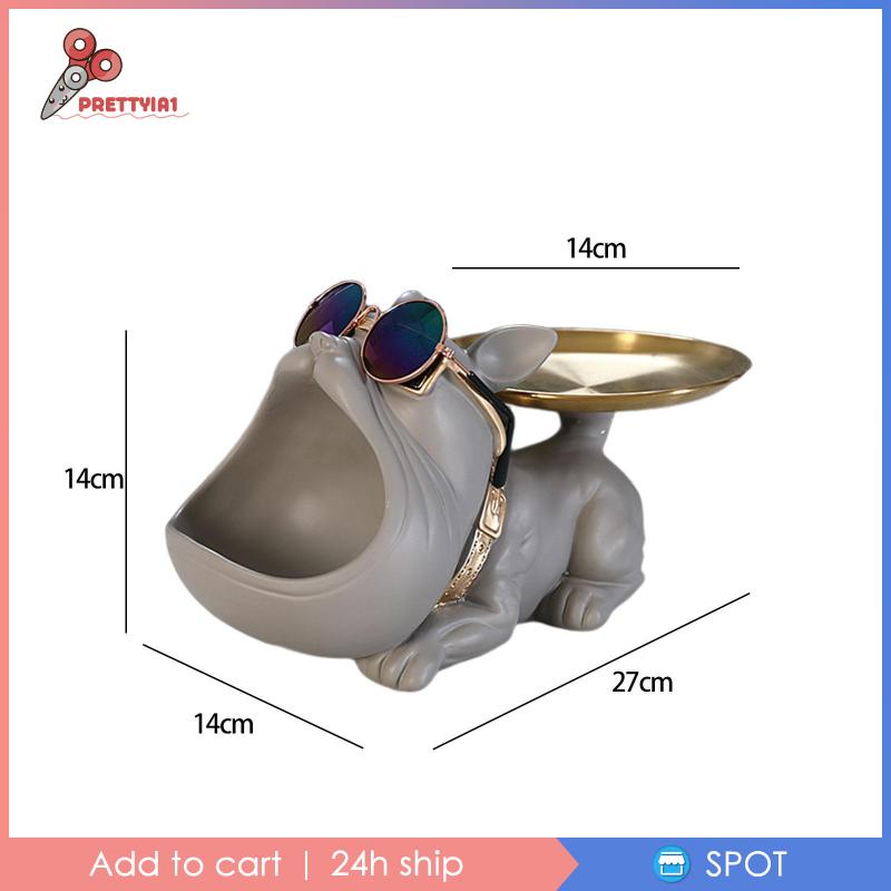 [Prettyia1] Khay Đựng Trái Cây / Đồ Dùng Hình Chú Chó Bằng Nhựa Resin