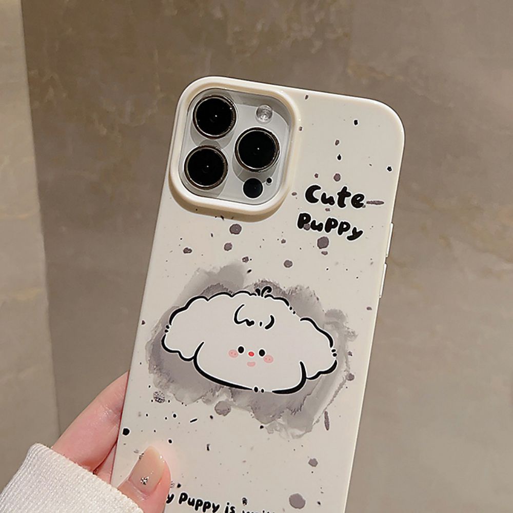 Ốp Điện Thoại TPU Mềm Chống Sốc / Dấu Vân Tay In Hình Chú Chó Dễ Thương Cho IPhone 11 12 13 14 Pro Max X XR 8 7 Plus SE
