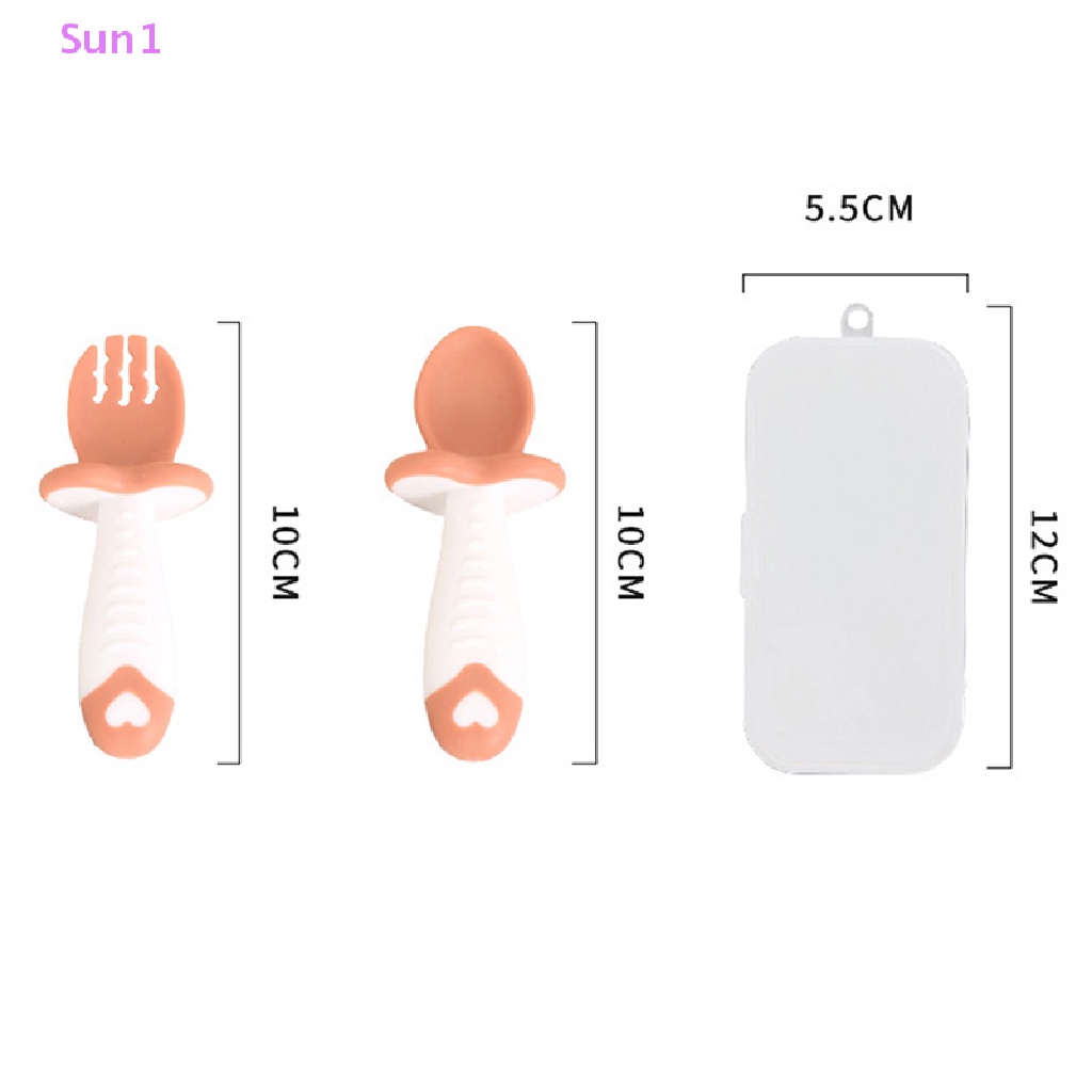 Sun1 &gt; 2 Muỗng Nĩa Ăn Dặm Bằng Silicon Không BPA Mềm Mại Cho Bé