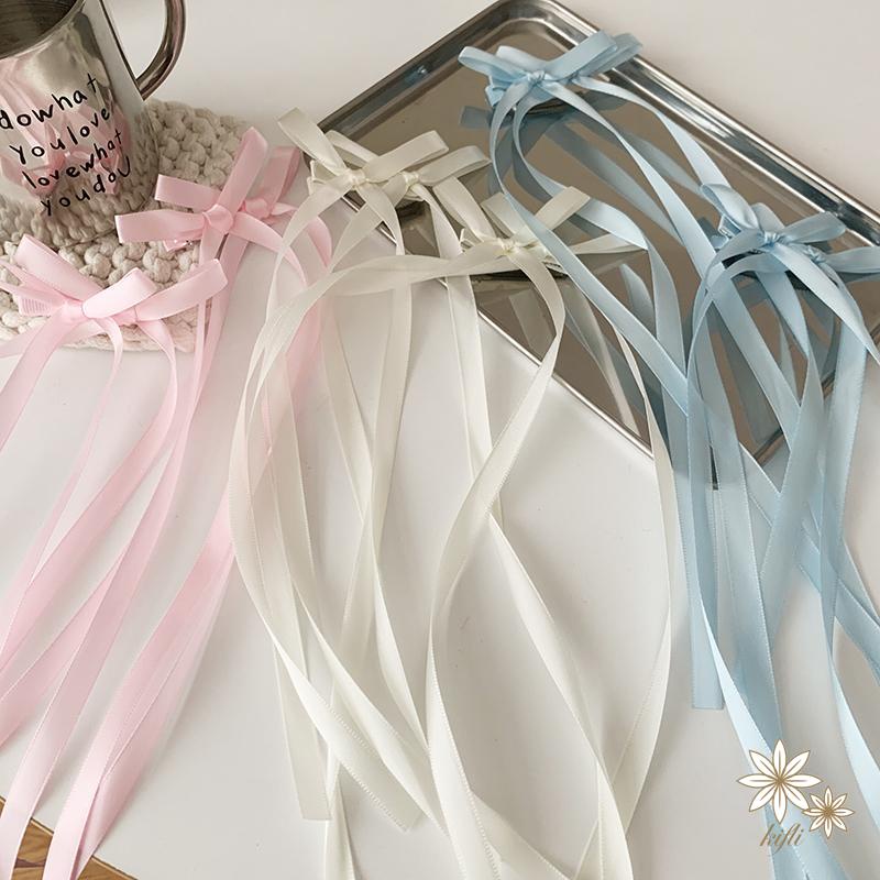 Kẹp Tóc Nơ Ruy Băng Thắt Bím Phong Cách Hàn Quốc Ngọt Ngào Cho Nữ