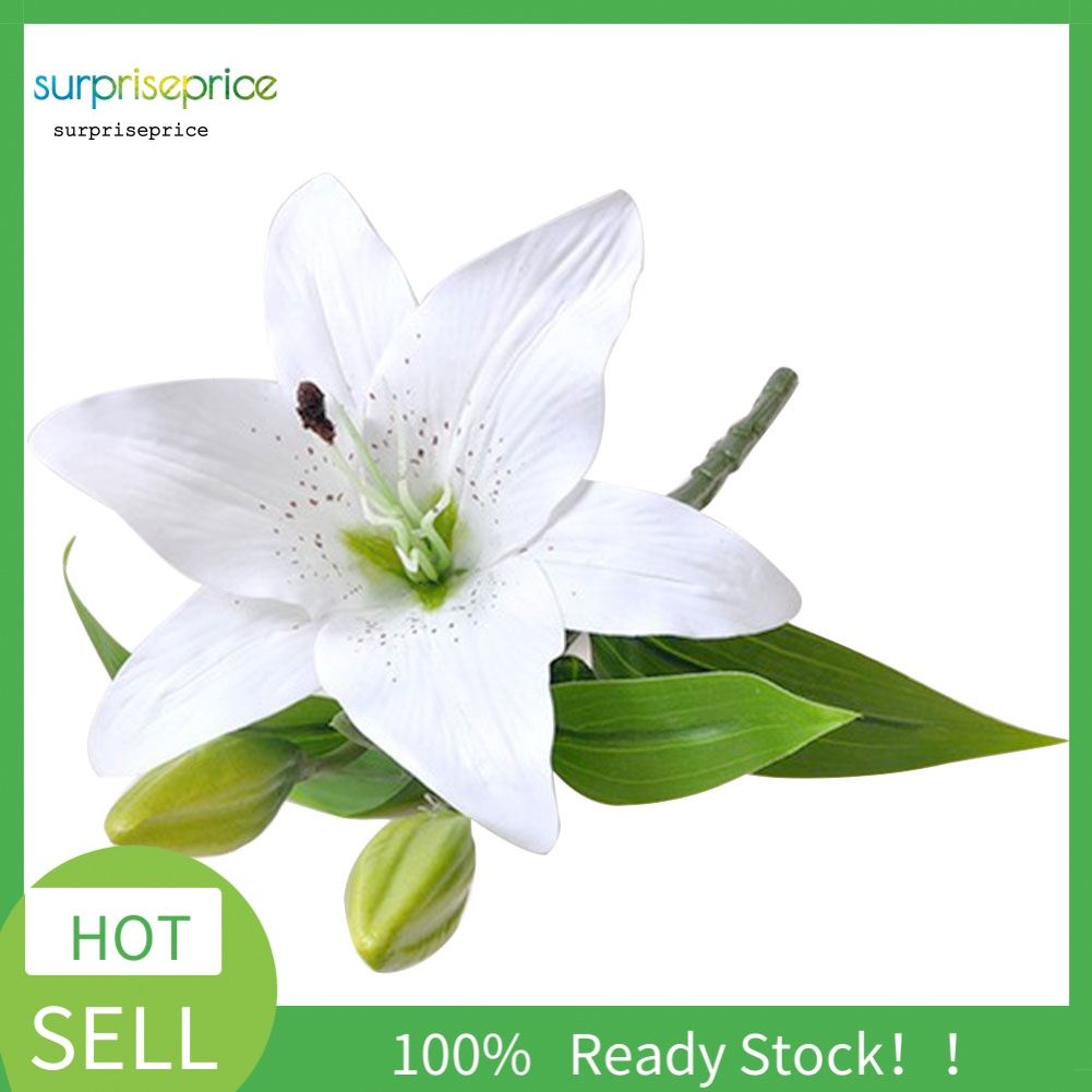 1 Cành Hoa Lily Nhân Tạo Trang Trí Nhà Ở, Văn Phòng, Tiệc Cưới