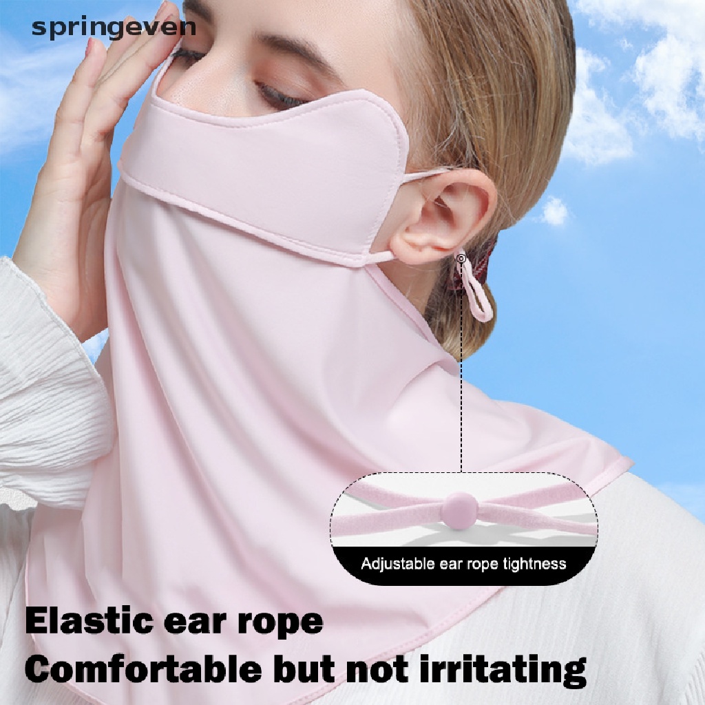 Khẩu Trang Chống Nắng Chống Tia UV Bằng Lụa Lạnh Bảo Vệ Tai Và Cổ Cho Nữ