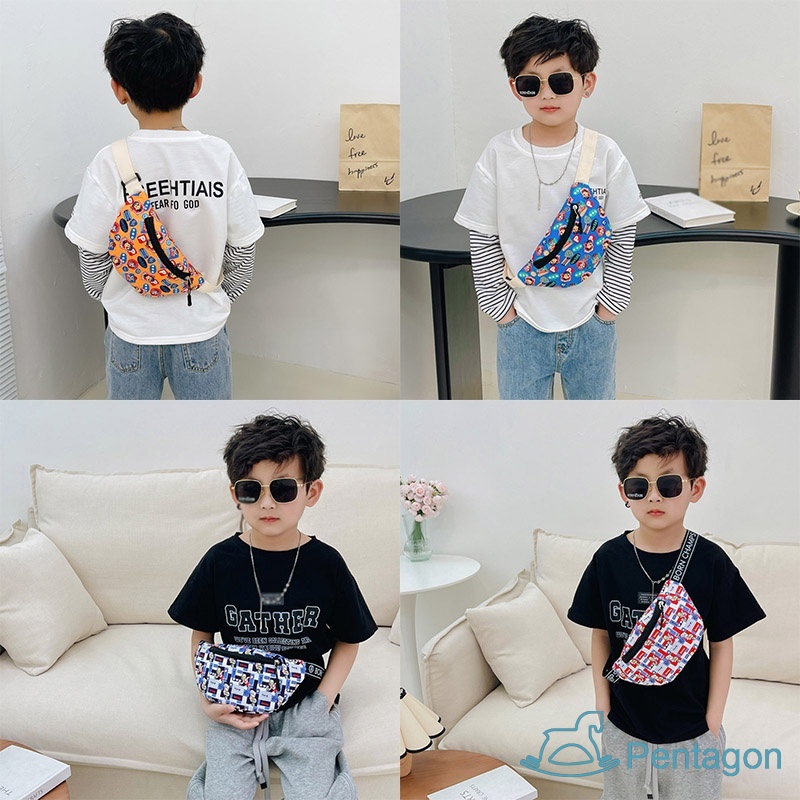 Túi Đeo Chéo In Họa Tiết Hoạt Hình Siêu Nhẹ Phong Cách Hàn Quốc Cho Bé