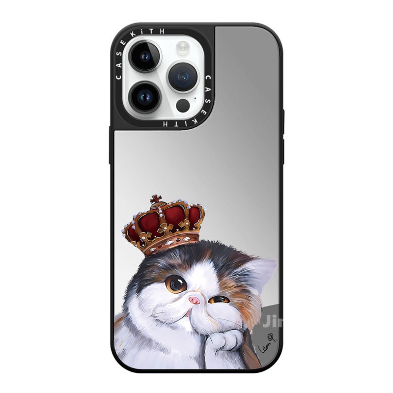 Ốp Điện Thoại Mặt Gương In Chữ Và Hình Mèo Cho IPhone 14 13 12 Pro Max 11 14Plus