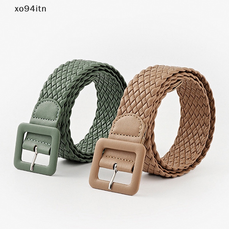 Thắt Lưng Bện Khóa Vuông Màu Kẹo Đơn Giản Thời Trang Hàn Quốc Cho Nữ