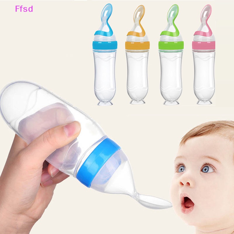{Ffsd} Bình Sữa Silicone Nhỏ Giọt Có Muỗng Cho Trẻ Em * Bán Chạy