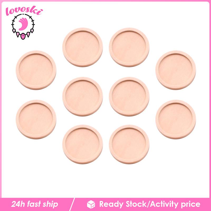 Set 10 Ghim Cài Áo Bằng Gỗ Hình Khay Đựng Đồ DIY