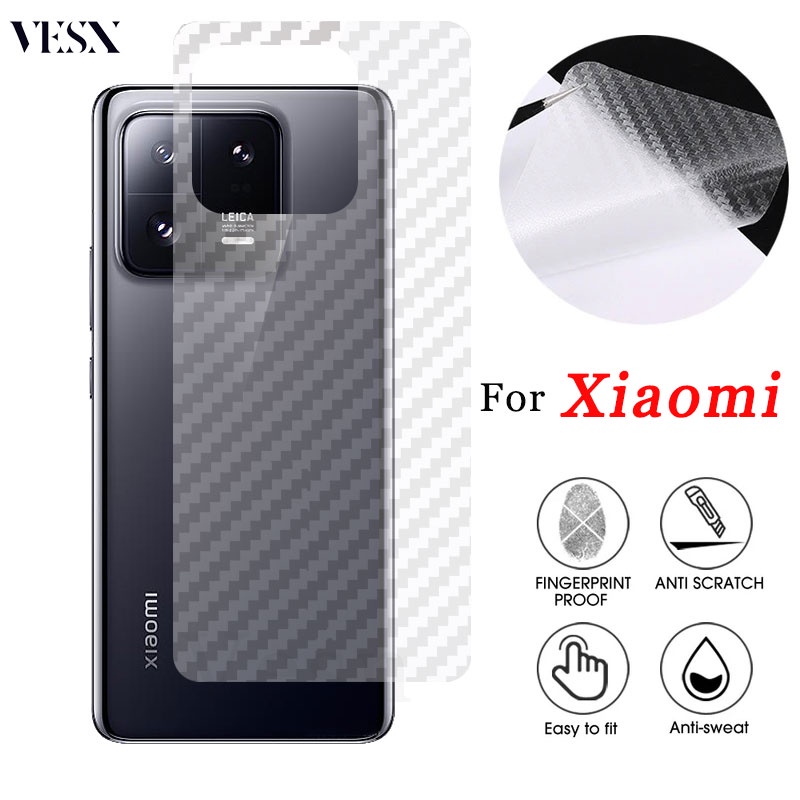 Dán Lưng Điện Thoại Cacbon Chống Vân Tay Cho Xiaomi Mi 13T 13 12 12s 12T 11 Ultra 11T 10T Note 10 10s 9 9T 8 SE Lite Pro CC9 CC9E 4G 5G 2023