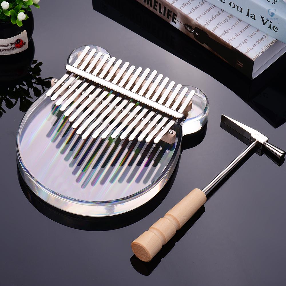 Miếng Dán Ghi Chú 17 Phím Đàn Kalimba Bằng Acrylic Trong Suốt Kèm Túi Đựng Tiện Dụng