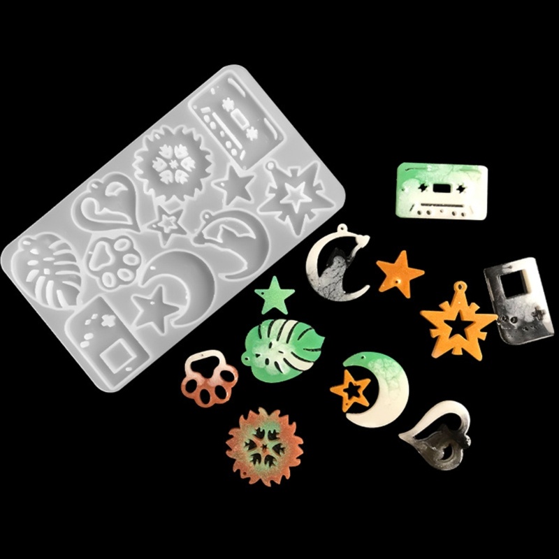 Khuôn Silicone Làm Móc Khóa Epoxy Pha Lê Diy