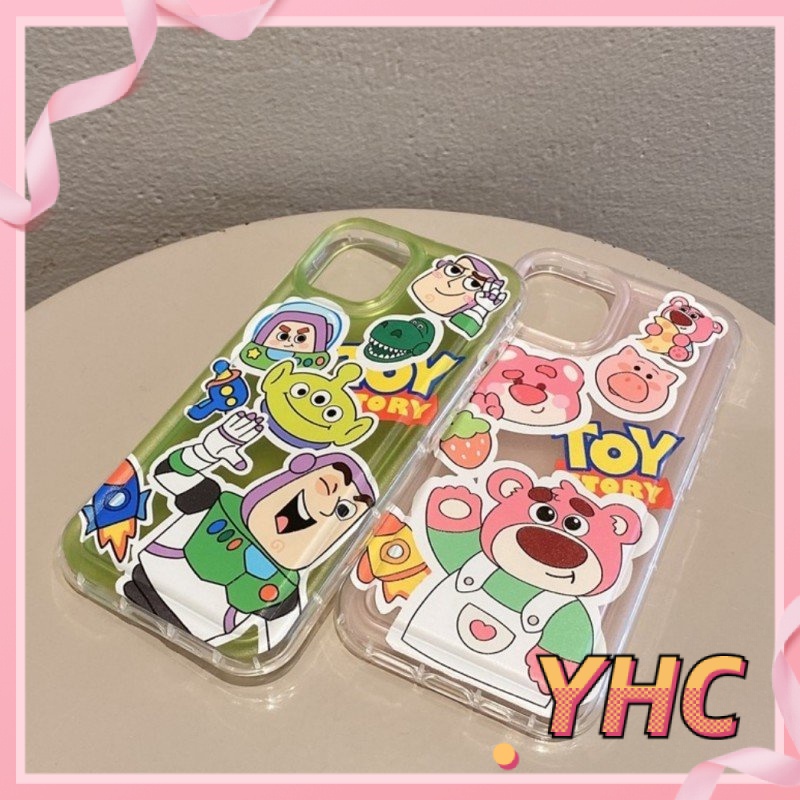 Ốp Lưng iPhone Hoạt hình Strawberry Bear Buzz Lightyear, túi khí giảm chấn, vỏ mềm silica gel chống rơi Cho Iphone 6 / 6S / 6splus / se / 7 / 7plus / 8 / 8plus / X / xs / xsmax / 11 / 12 / 13 / 14 / Plus / pro max-725