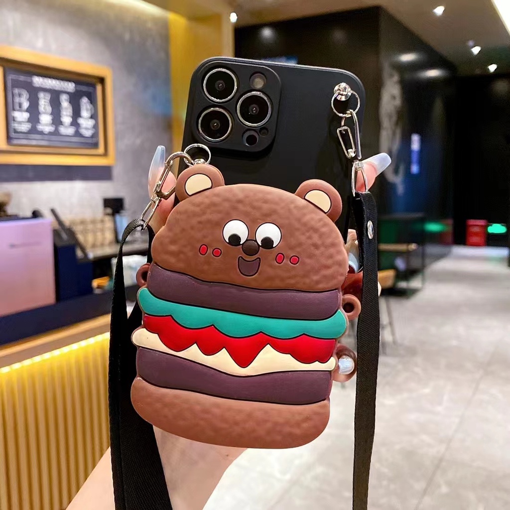 Ốp Lưng Ví Hình Gấu Đáng Yêu Cho OPPO A17 A57 A77 2022 4G F21Pro Reno 7Z / 8Z 5G A77S A57S A17K