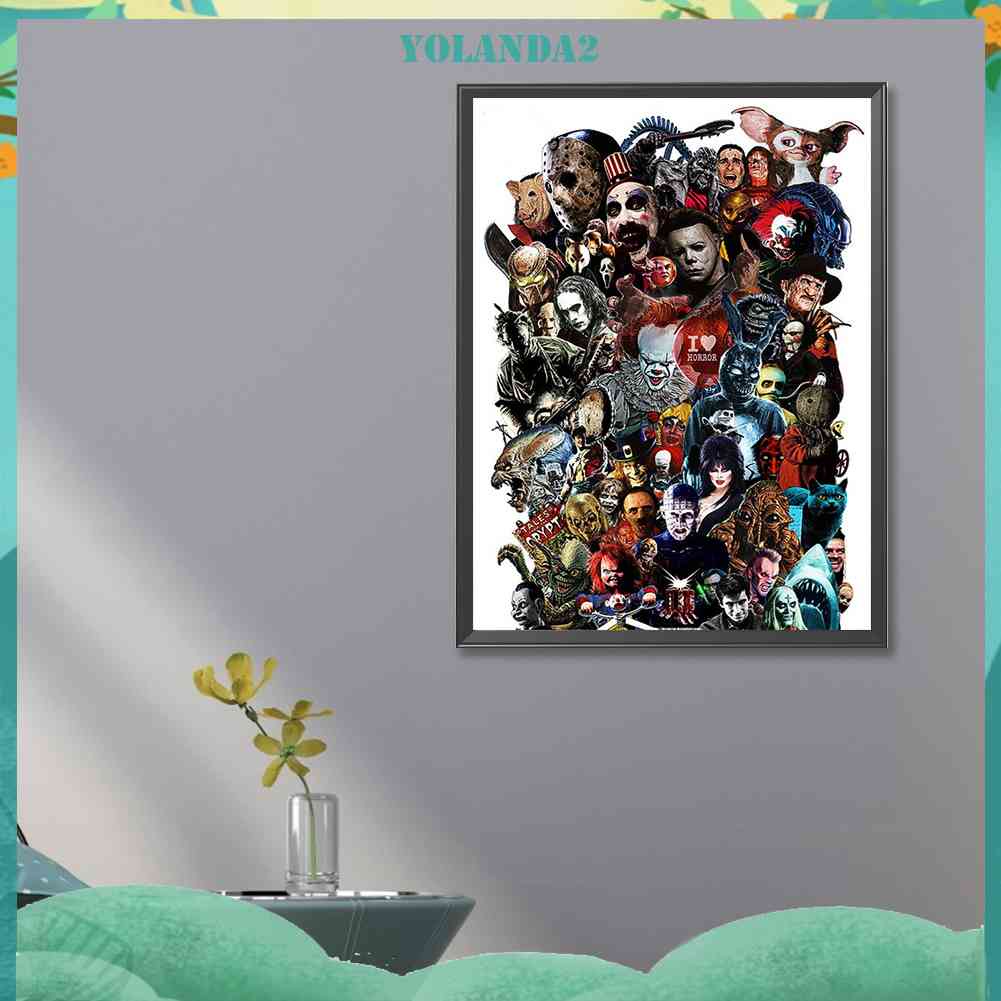 Tranh Đính Đá Kim Cương Toàn Bộ 5D DIY Hình Phim Kinh Dị Trang Trí Nhà Cửa