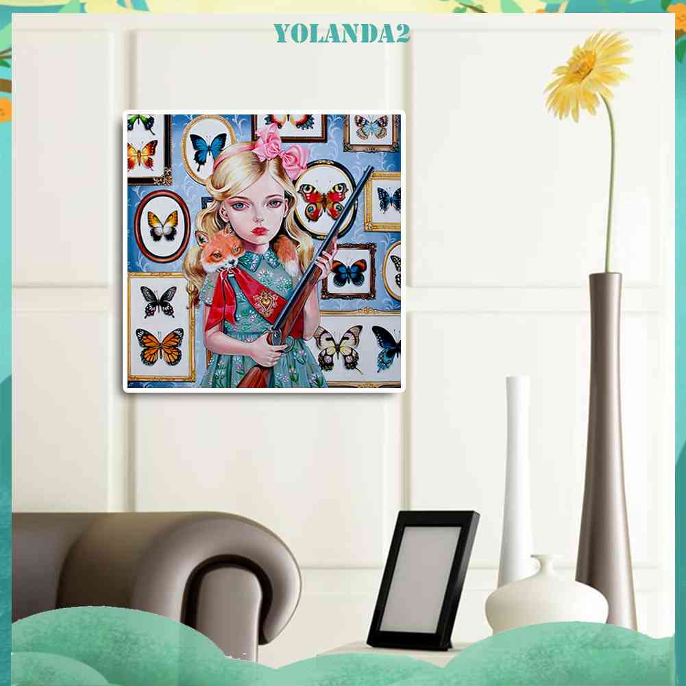 Tranh Đính Đá Kim Cương Toàn Bộ 5D DIY Hình Vẽ Cô Gái Trang Trí Nhà Cửa