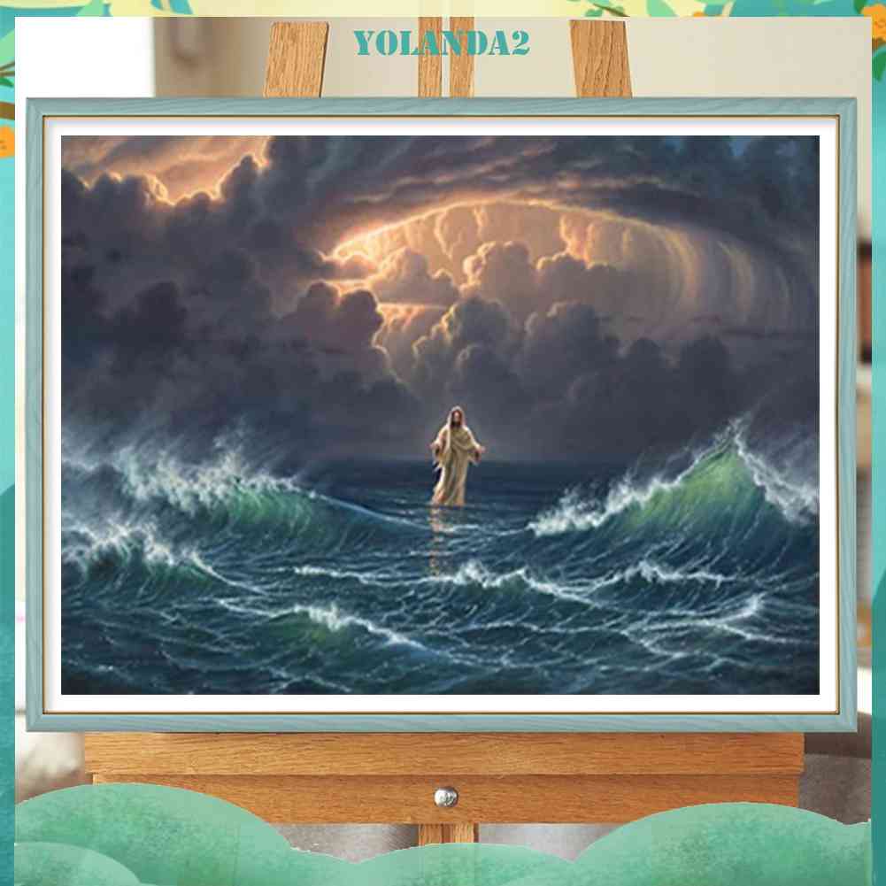 Tranh Đính Đá Kim Cương Toàn Bộ 5D DIY Hình Chúa Jesus