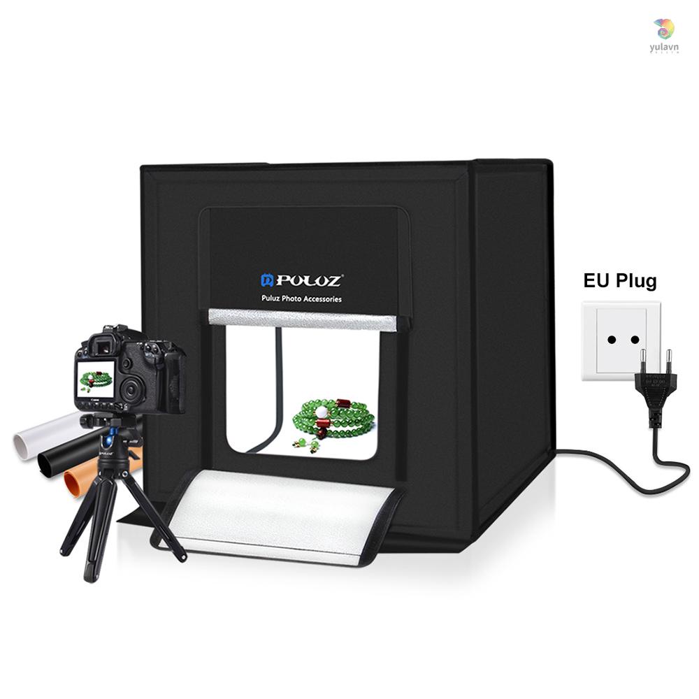 Hộp Chụp Ảnh Chuyên Nghiệp 16 inch 40cm Có Đèn LED 64 Bóng Có Thể Gập Lại Với Phích Cắm Chữ U