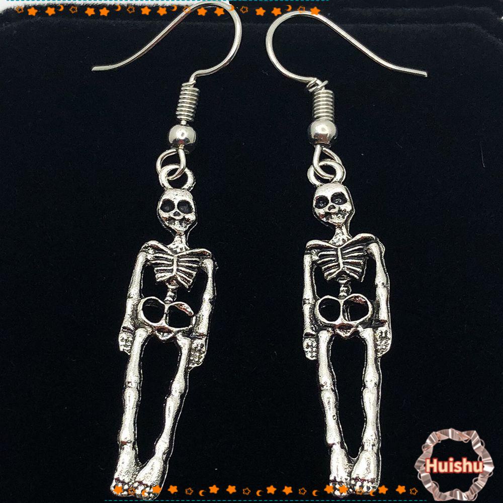 Khuyên Tai Hình Bộ Xương Người Bằng Hợp Kim Phong Cách Halloween