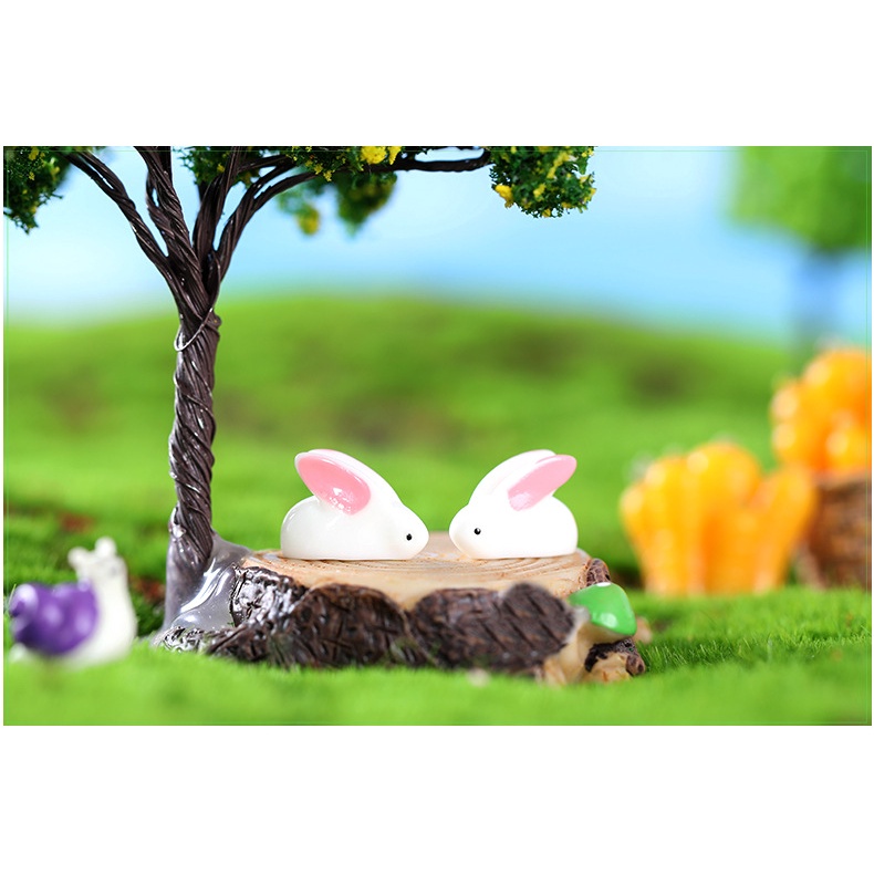 Mô Hình Tiểu Cảnh "Thỏ Tai Dài Mini" Trang Trí Sen Đá, Sân Vườn/ Chậu Cây, DYI, Terrarium