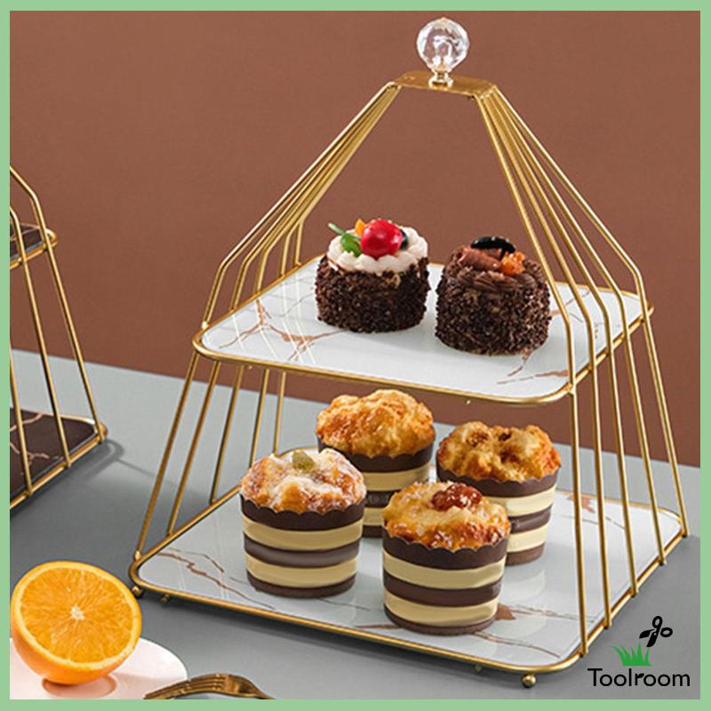 Giá Đỡ 2 Tầng Trưng Bày Bánh Cupcake Trang Trí Bàn Tiệc Cưới Tại Nhà