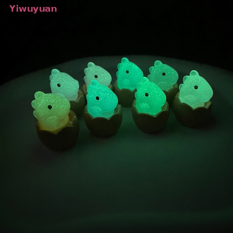 Bộ 2 Mô Hình Khủng Long Mini Bằng Nhựa Phát Quang Dễ Thương Trang Trí Xe Hơi / Nhà Cửa