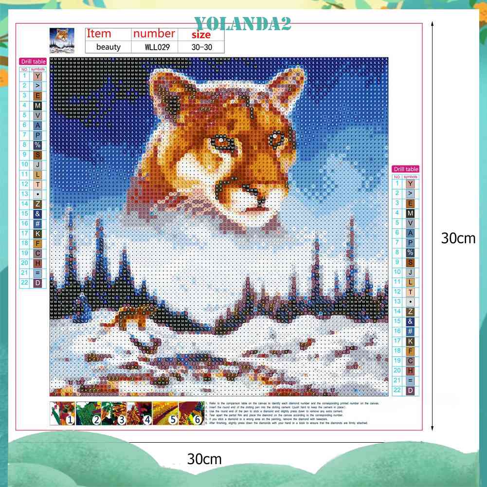 Tranh Đính Đá Kim Cương Toàn Bộ 5D DIY Hình Vẽ Hổ Núi Tuyết