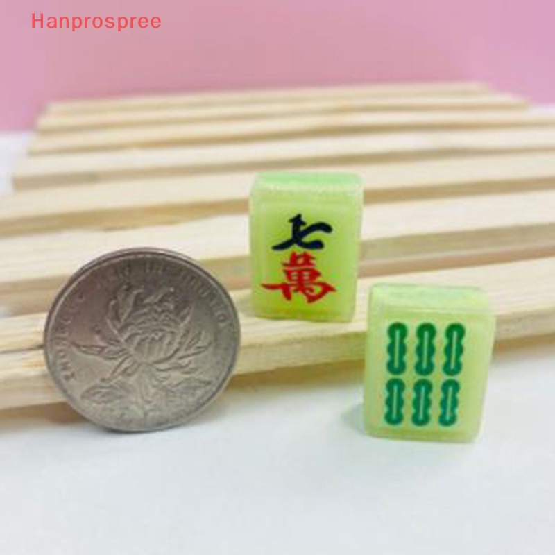 Bộ 5 Mô Hình Mạt Chược Trung Hoa Bằng Nhựa Resin Phát Sáng Trang Trí Thủ Công DIY