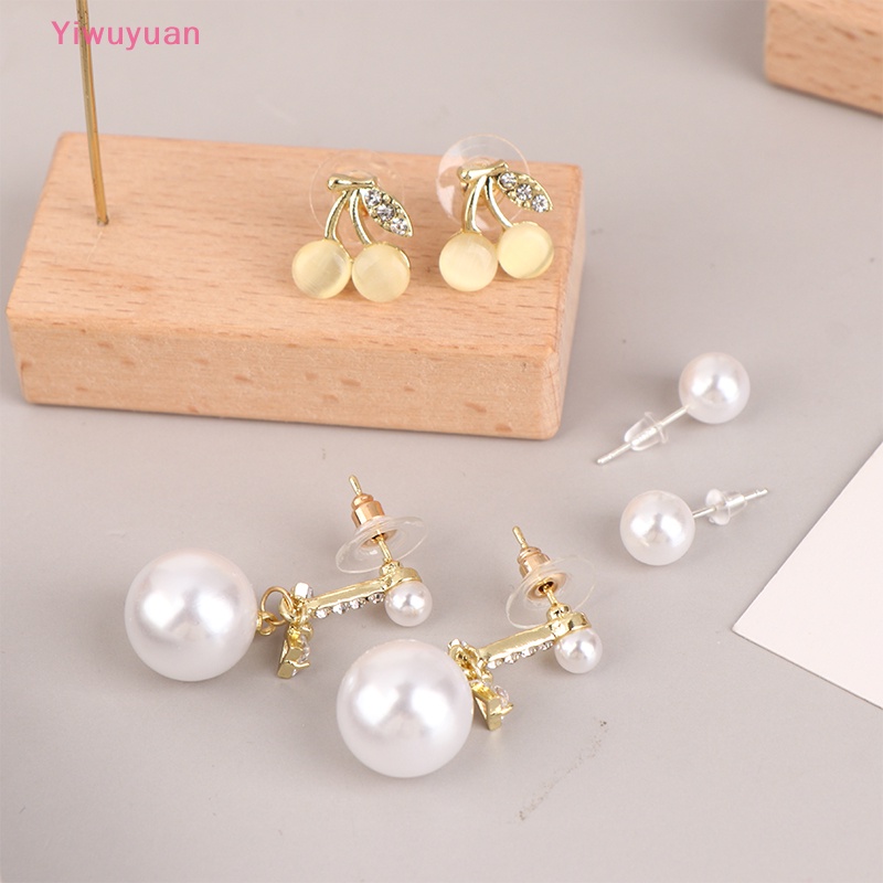 < Yiwuyuan > Bông Tai Hình Nơ Đen Đính Pha Lê Thời Trang Mới
