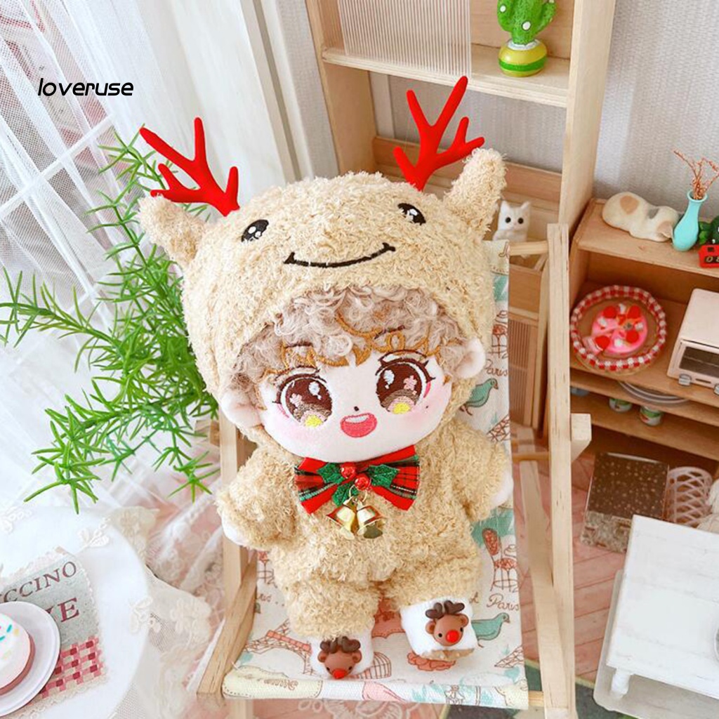 Áo Liền Quần Có Nón Bằng Vải Cotton 20cm Dành Cho Búp Bê 20cm