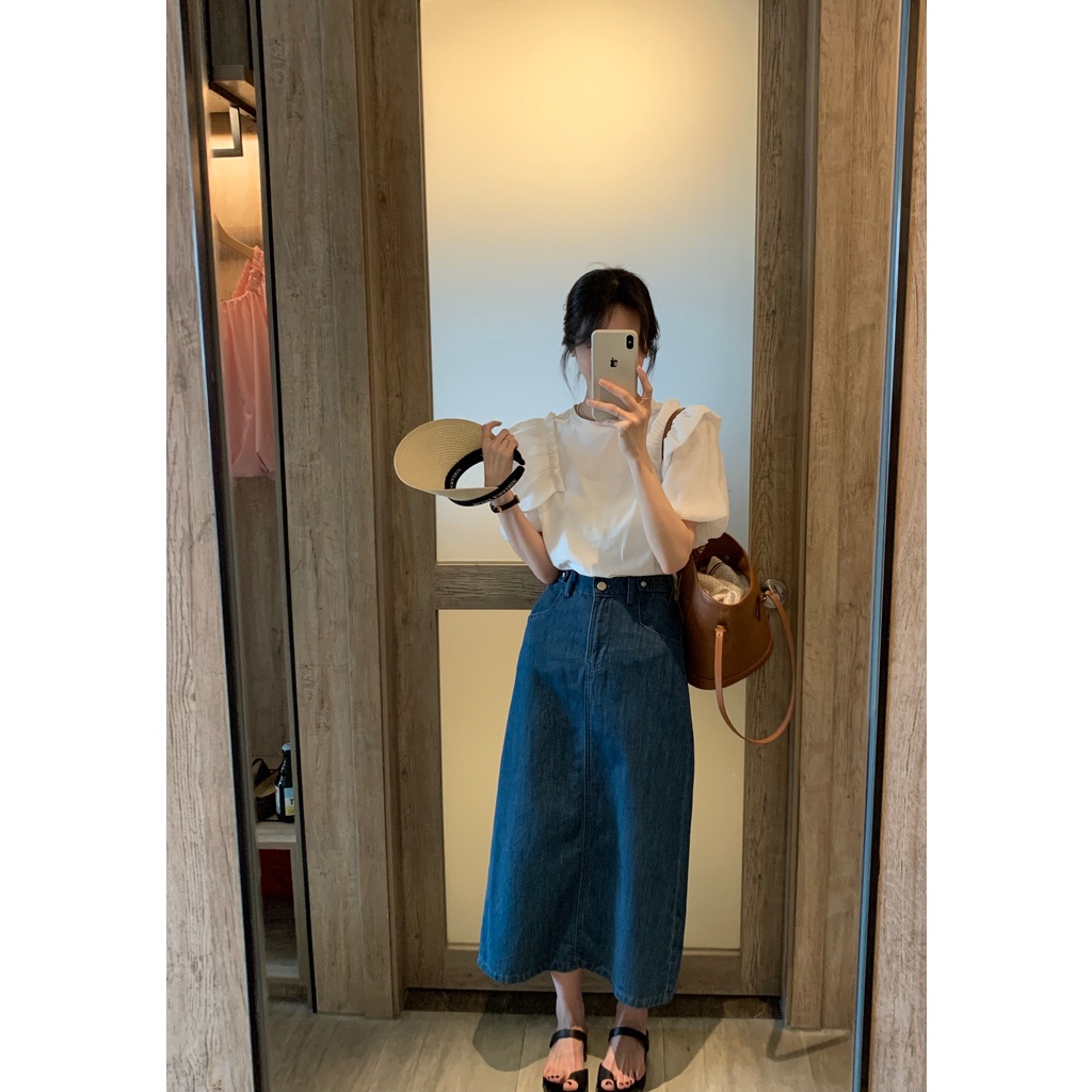 Áo Thun Tay Ngắn Phồng Dáng Rộng Thời Trang Mùa Hè Xinh Xắn Cho Nữ