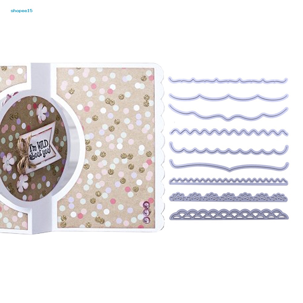 Khuôn Cắt Giấy Làm Từ Kim Loại Hình Gợn Sóng Trang Trí Scrapbook