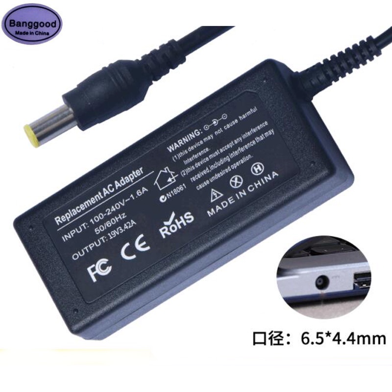 Dây Cáp Sạc Laptop 19V 3.42A 6.5x4.4mm 65W Cho Màn Hình LG C500 A380 R380 R410 R510 R560 R580 R590 R57 29EB73
