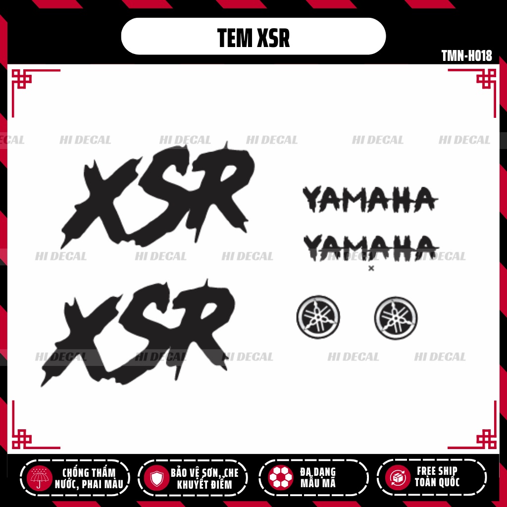 Tem XSR decal sticker dán xe XSR | TMN - 018 | Decal cao cấp chống nước chống phai màu