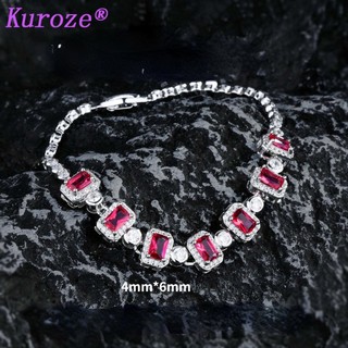Vòng Tay Đính Đá Ruby Màu Đỏ Sang Trọng