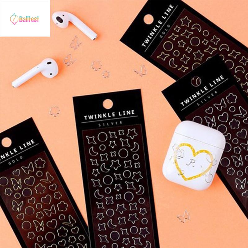 Balltest💜Hình dán họa tiết ngôi sao/ bươm bướm trang trí thủ công thời trang Hàn Quốc