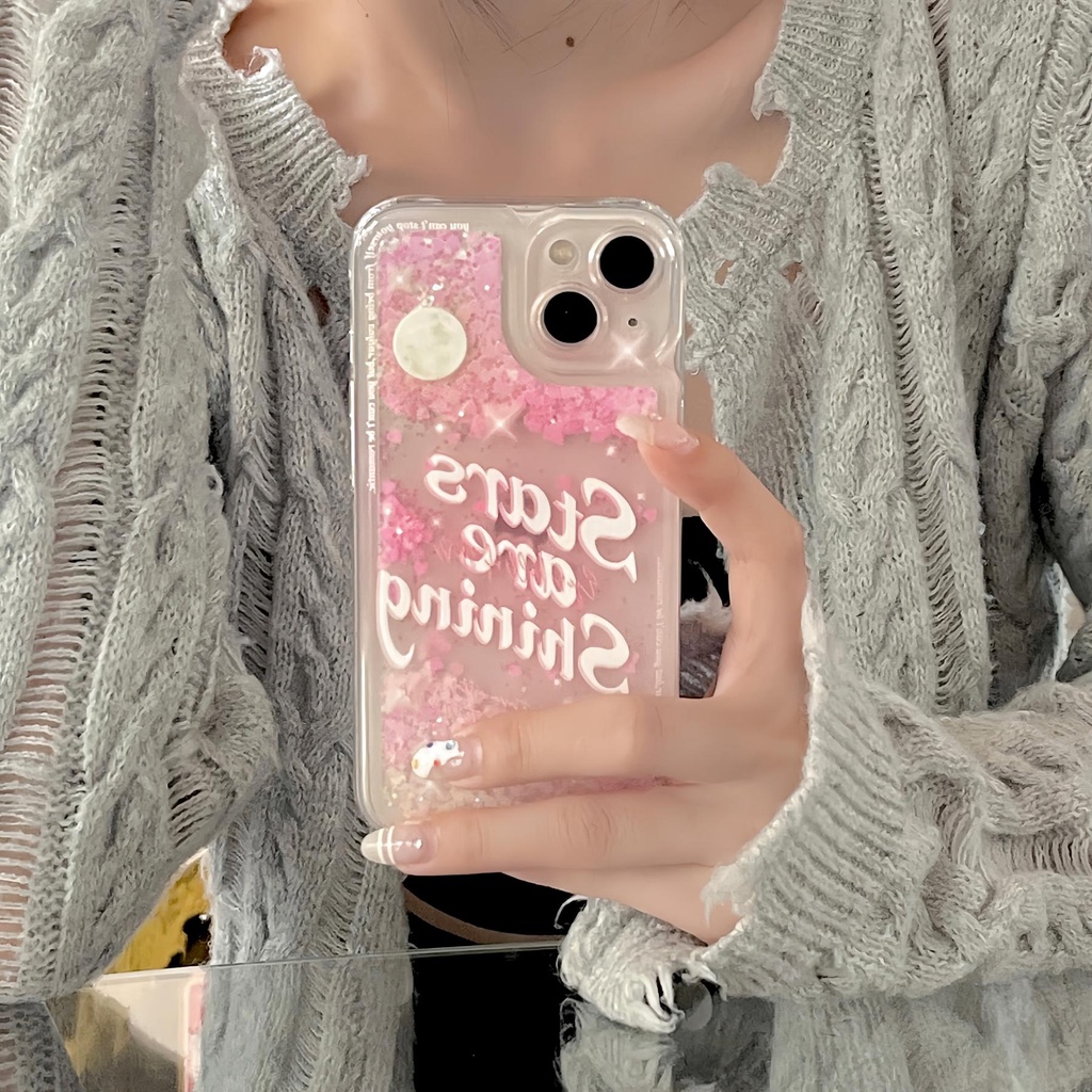 Ốp Điện Thoại TPU Mềm Trong Suốt Phối Kim Tuyến Nước Cho iPhone11 12 13 14PRO MAX