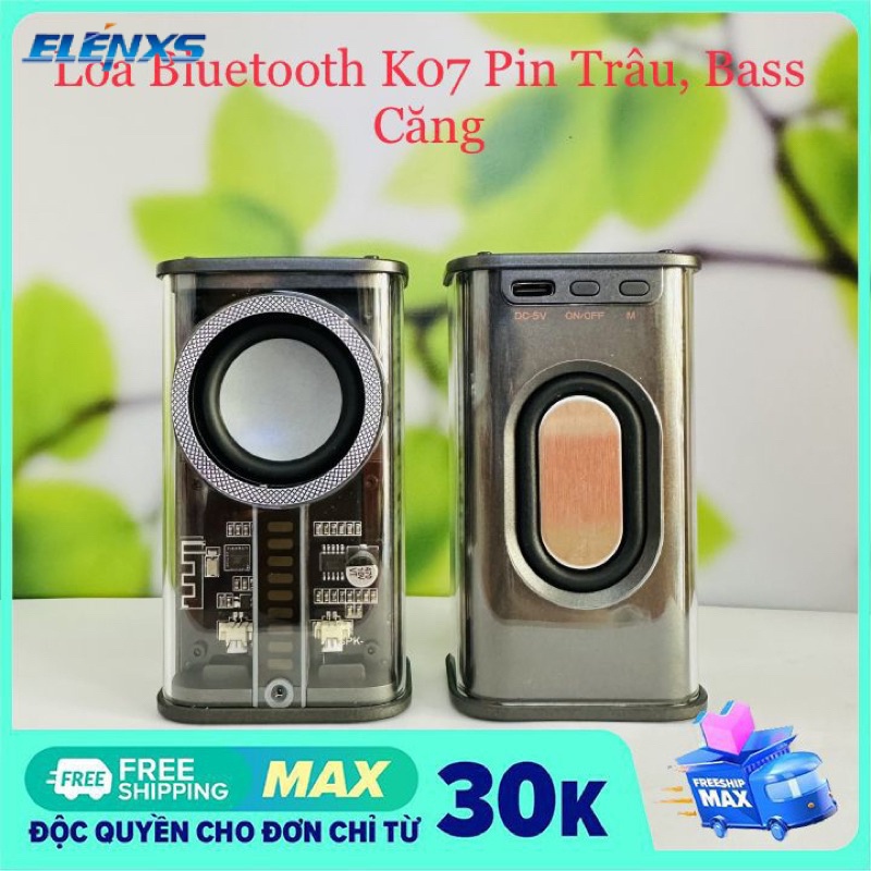Loa Bluetooth K07 K07 mini Pin Dài Có Đèn led Phát Nhạc Từ 1 Đến 1 Giao Diện 6 Tháng